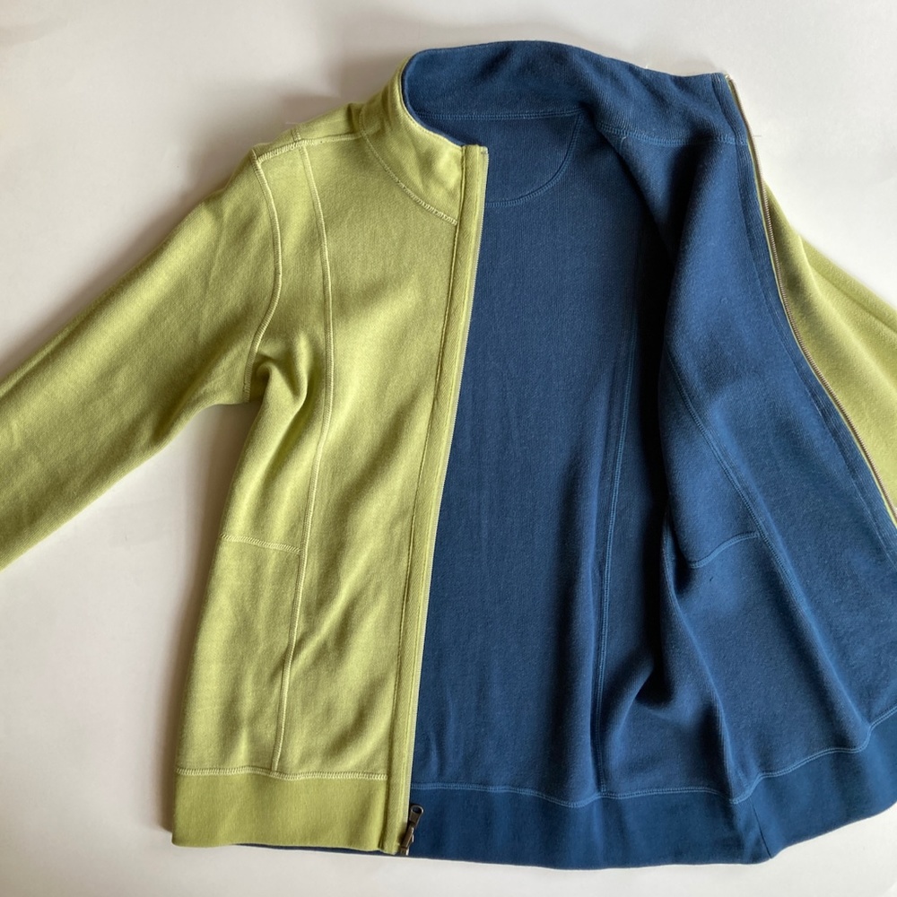 NWOT Reversible Fleece Jacket S Blue Green Orvis Signature Softest Sweatshirt
